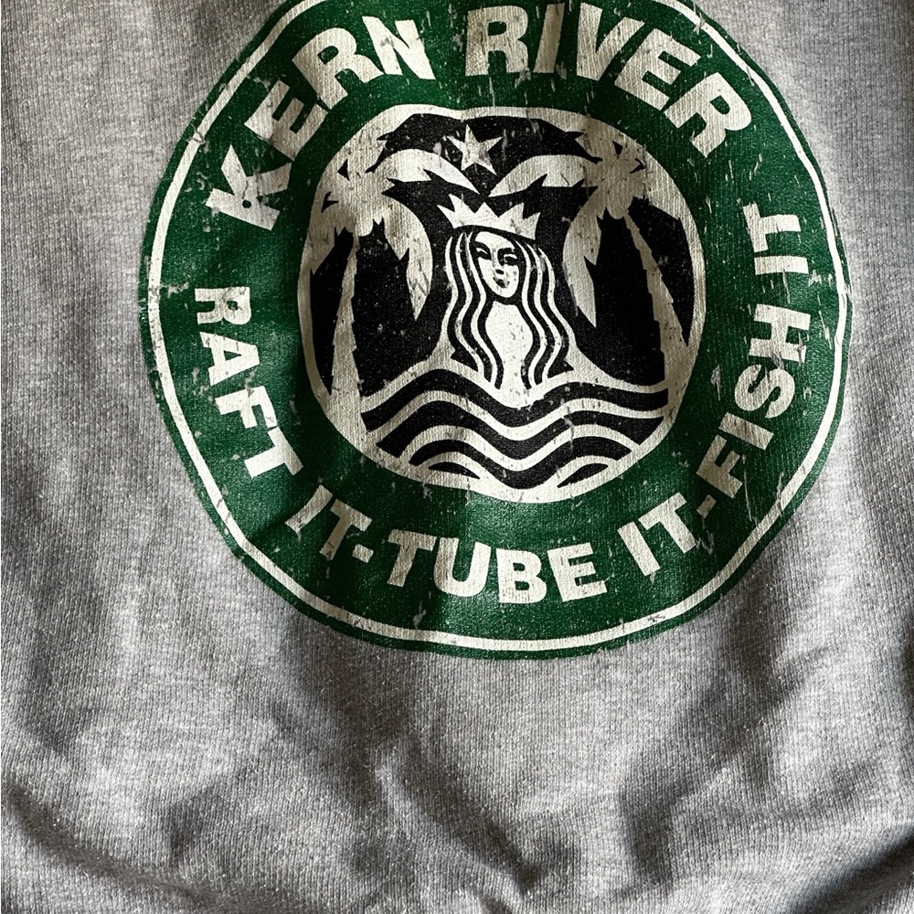 STARBUCKS KERN RIVER CA SWEATER HOODIE LIGHT GRAY SZ MEDIUM - Picture 5 of 10